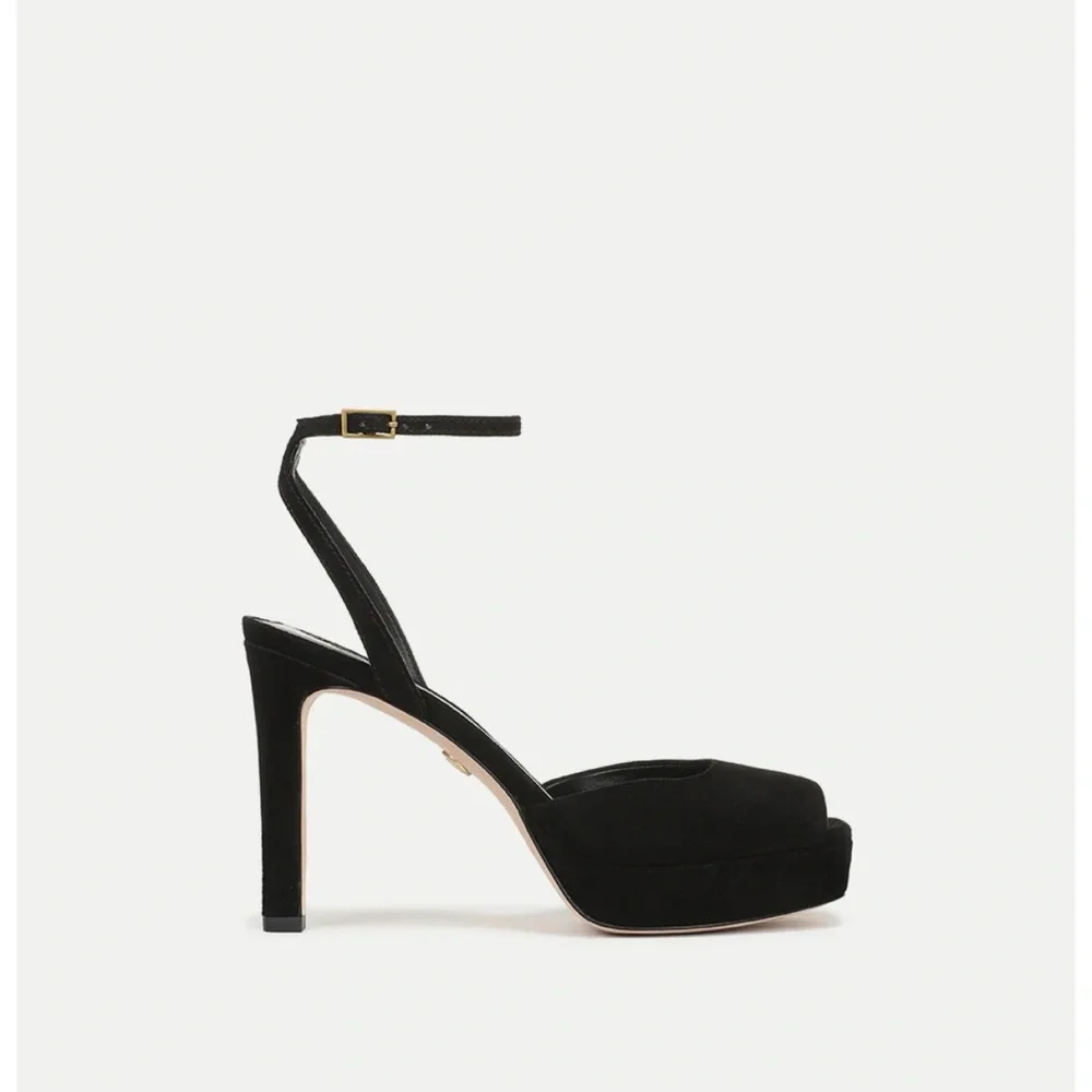 New Veronica Beard Brianne Sandals Black Suede Sz 9.5